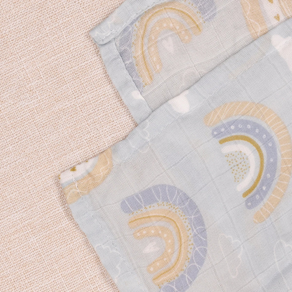 HappyFlute Bamboo Muslin Burp Cloth Set – 5 Pack