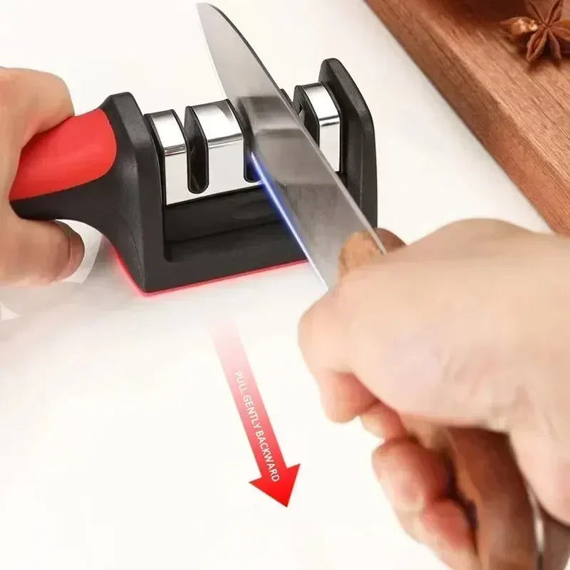 3-Stage Kitchen Knife Sharpener - Multi-Functional Sharpening Tool