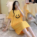 Summer Women Nightgown Lady Casual Short-sleeve Long Dress Loose Girl Loungewear Student Dress Outside Woman Casual Home Dress