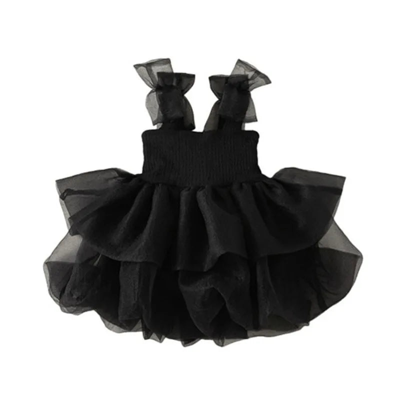ZOETOPKID Baby Girl Tutu Dress Summer Toddler Slip Tulle Fairy Dresses Fancy Bow Birthday Clothes Princess Party Outfit
