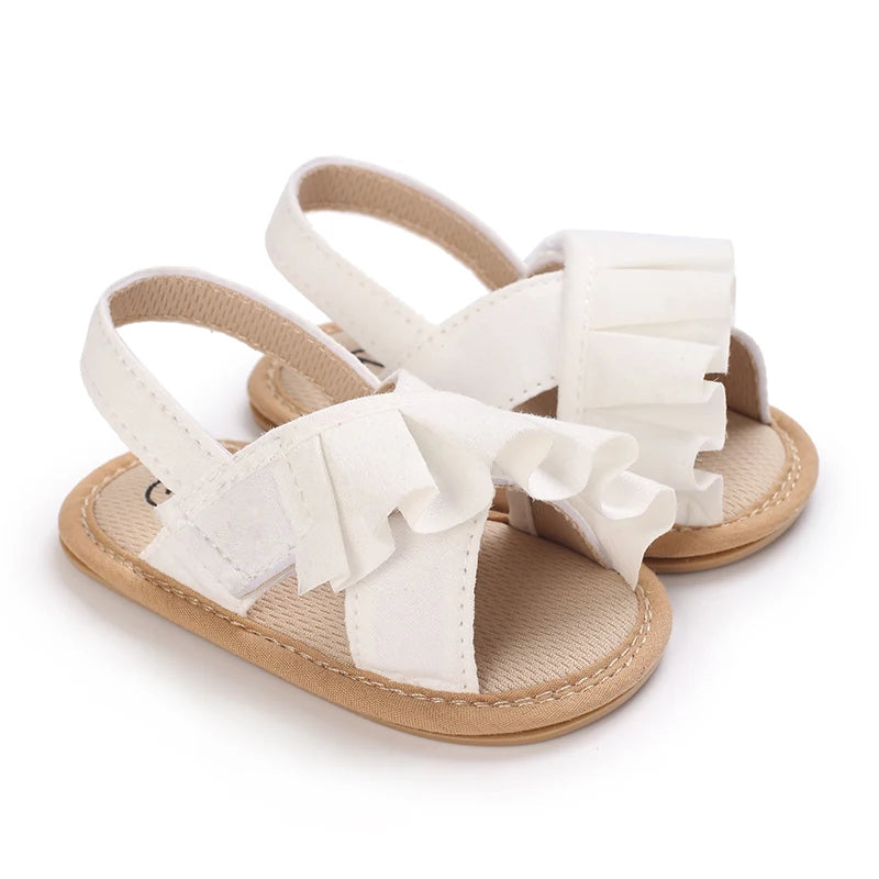 Summer cute and sweet skirt edge sandals for baby girls, comfortable and breathable walking shoes for beginners