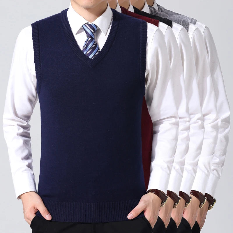 Men'S Casual Sweater Vest Warm Comfortable Autumn Winter Fashion Outerwear