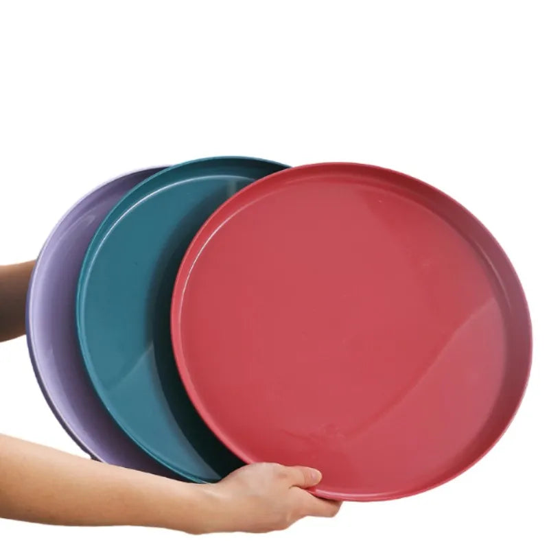 1/4/6PCS Nordic Wheat Straw Plate Fruit Plate Vegetable Plate Plastic Bone Spitting Plate Dry Fruit Plate Tableware Large Plate