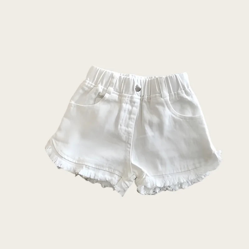 Girls Denim Shorts 2026 Summer 1-7Y Kids Short Jeans Solid Color Fashion Comfotable Clothing with Korean Style Pants