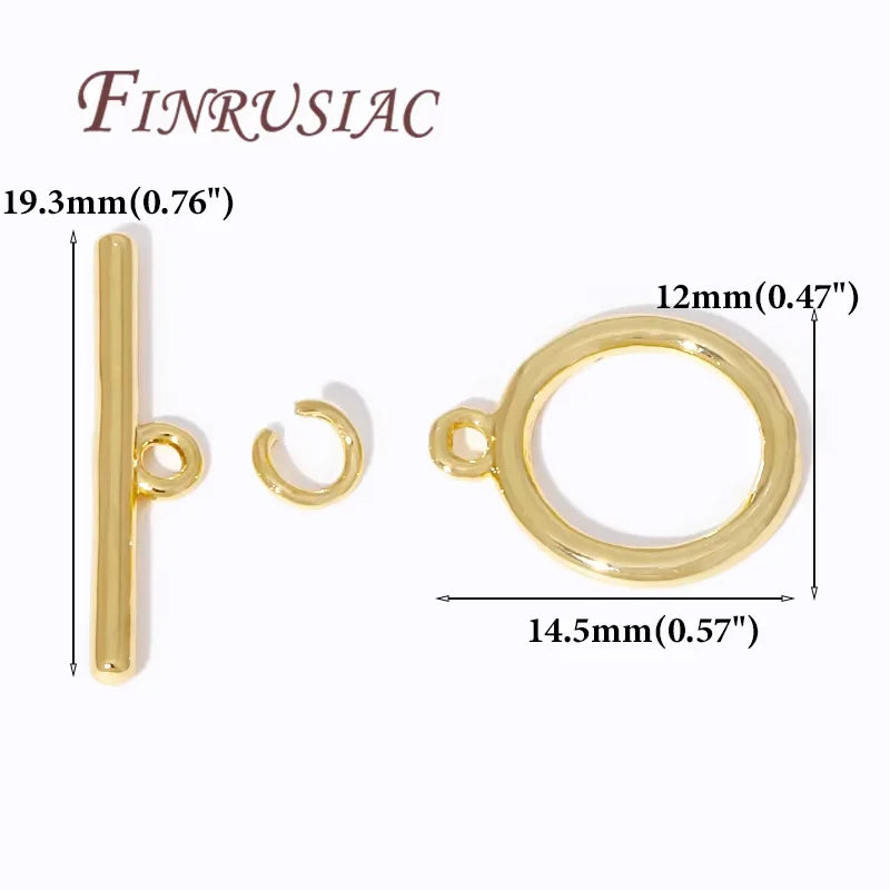 18K Gold Plated Toggle Clasps For Jewelry Making Premium Brass Craft Supplies For DIY Jewelry