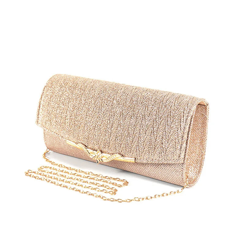 Rectangular Evening Bag Shimmer Crossbody Clutch Shimmer Fabric Clutch Elegant Evening Bag For Evening Party Social Gathering