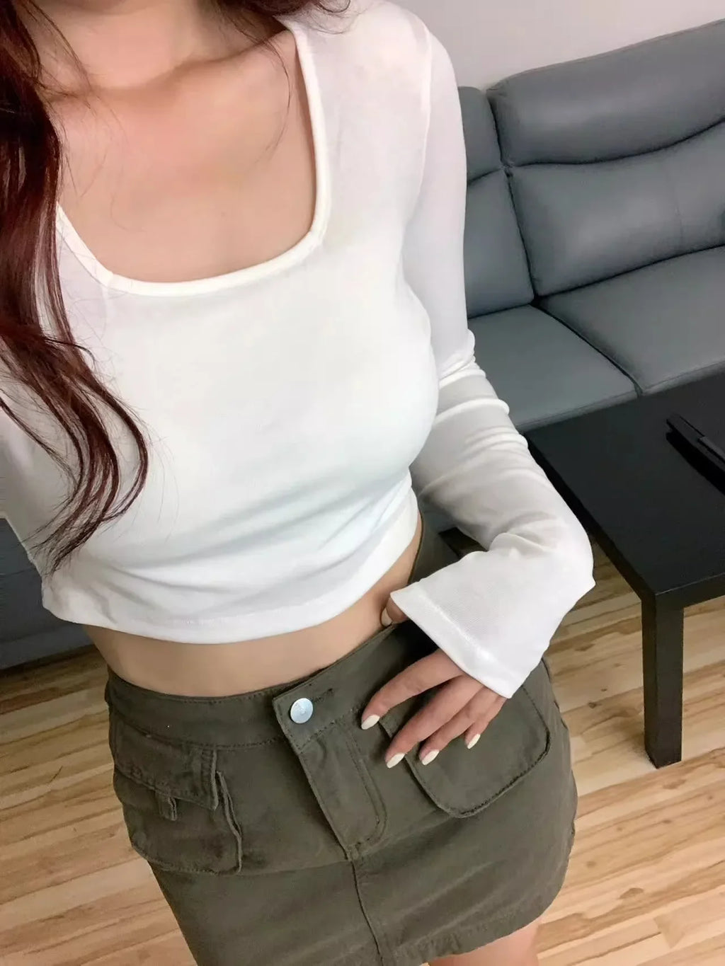 American Retro Workwear Mini Skirt A-Line Design plus Size High Waist Slimming Denim Half-length Skirts for Women