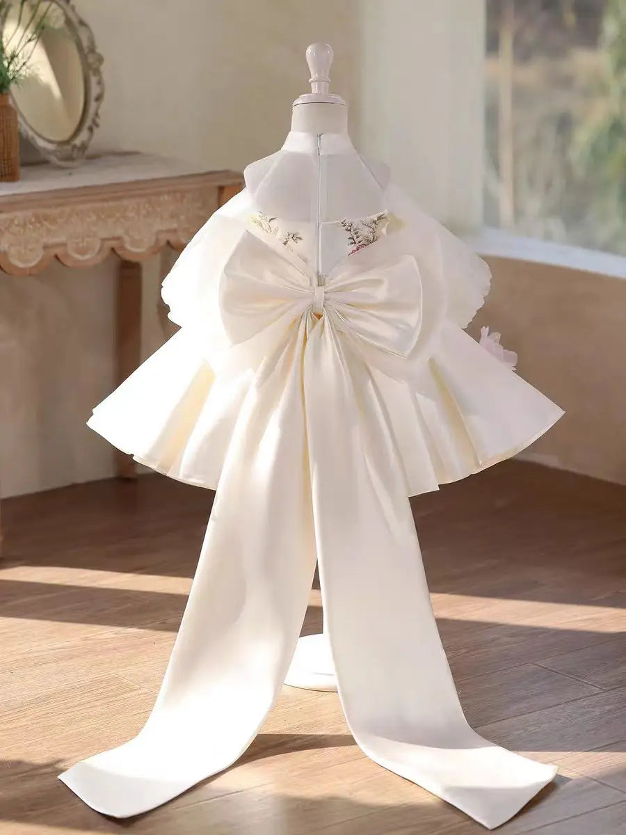 Dreamy Vow D237 Luxury White Girl Dress Beauty with Train Lovely Princess Kids Wedding Birthday Festival Party Pageant Gown