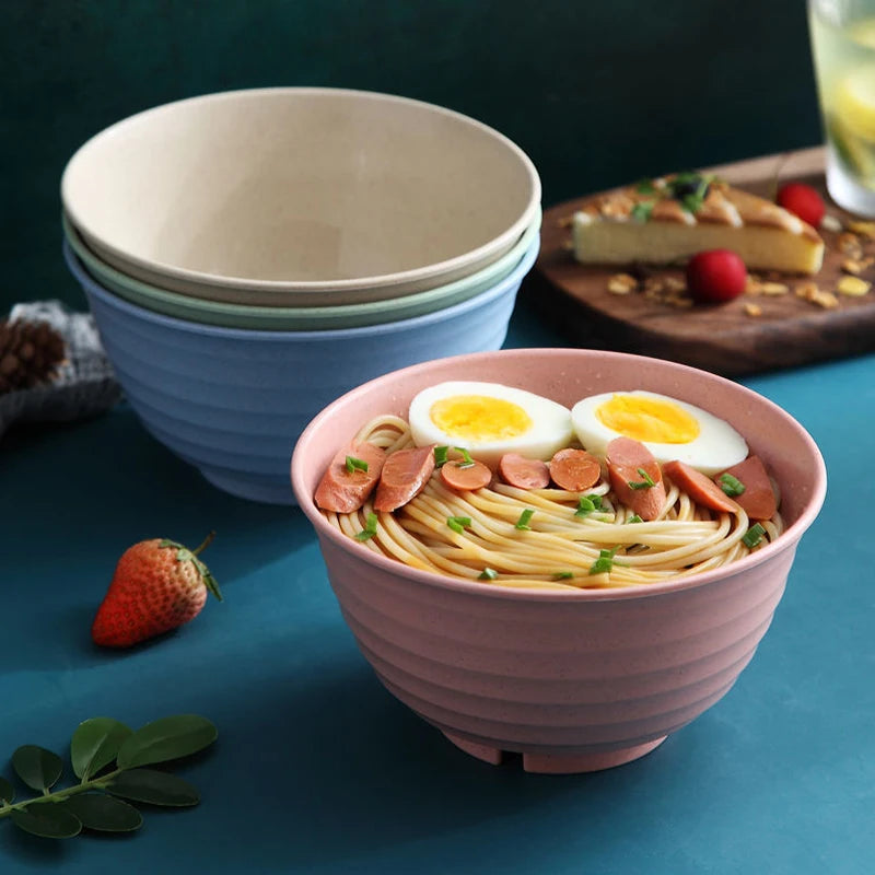 4-Piece Unbreakable Wheat Straw Cereal Bowl Set - Lightweight