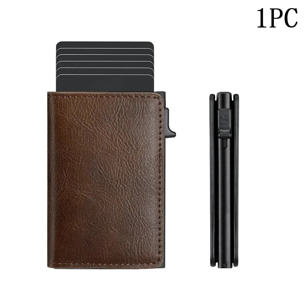 RFID Blocking Aluminum Pop-Up Card Holder Multi-Functional Designer Bank & ID Card Wallet Fashion Business Purse for Men Women