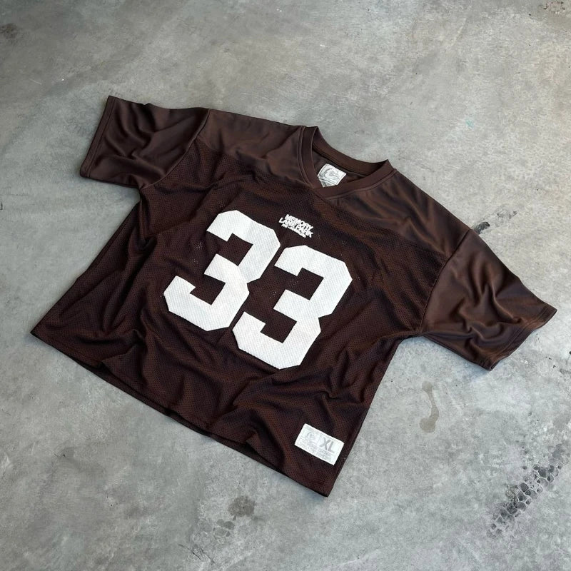 Y2K Retro Jersey Quick Dry Breathable Mesh T Shirt Men Women'S Street College Sports Wear Oversized Unisex Football Training Wear