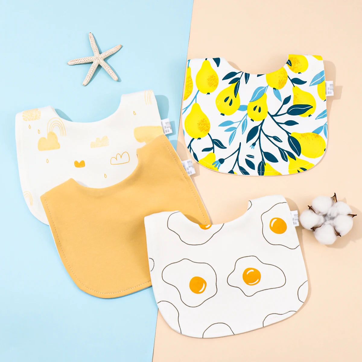 Cotton Soft Baby Adjustable Bandana Bibs Set Of 4 For Newborns And Toddlers Dribble Bibs