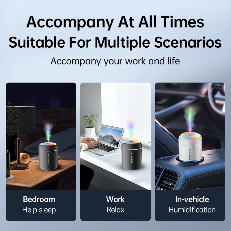 Searide 180ml Mini USB Ultrasonic Humidifier - Aroma Diffuser