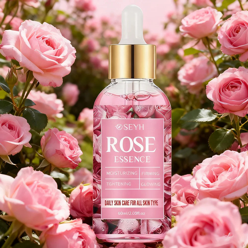 SEYH Rose Hydrating Essence 40ml/60ml - Day And Night Plant Extracts with Aloe Vera Rose Ceramides Retinol Peptides for Elastic