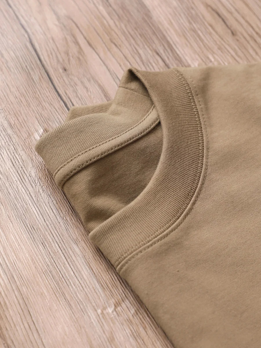 Heavyweight Cotton Oversized Mens T Shirt Drop Shoulder Short Sleeve Solid Color High Quality