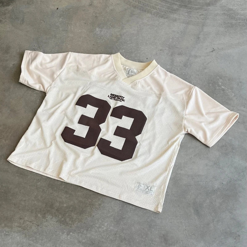 Y2K Retro Jersey Quick Dry Breathable Mesh T Shirt Men Women'S Street College Sports Wear Oversized Unisex Football Training Wear