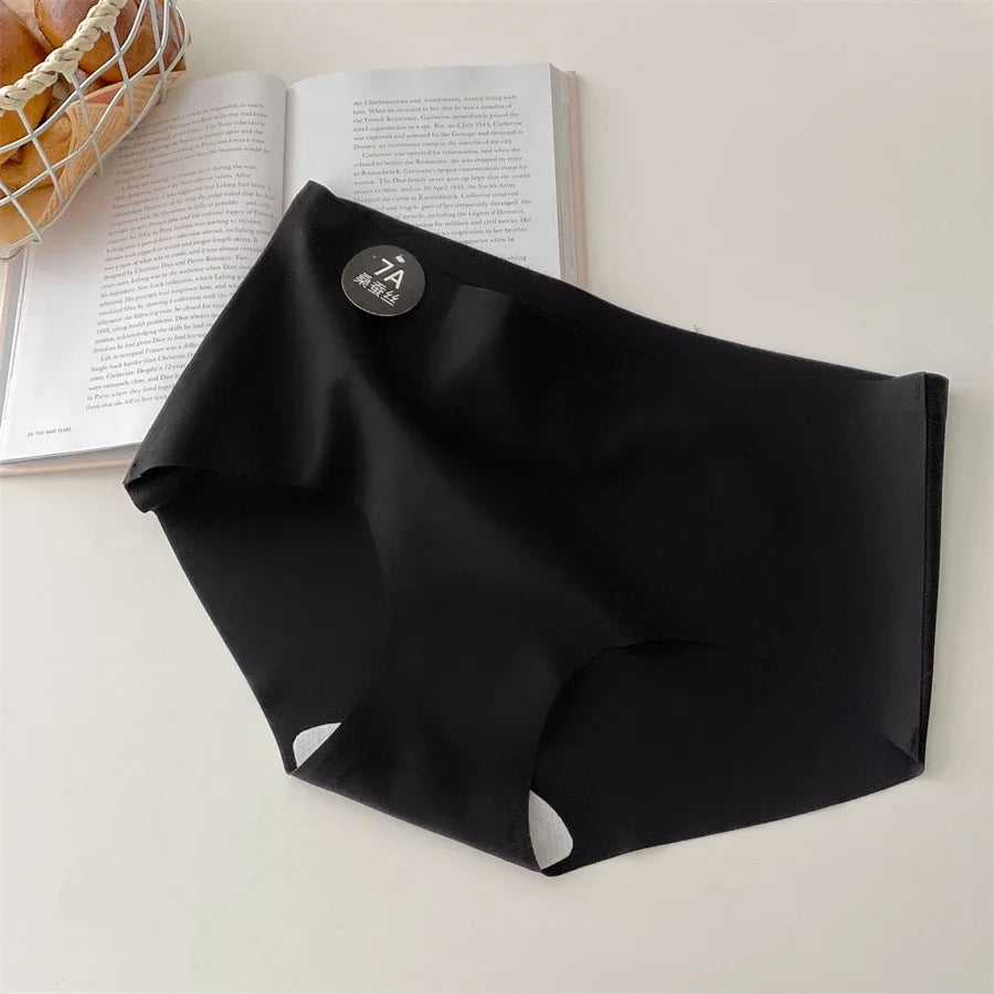 4PCS Seamless Mulberry Silk Underwear Ultral Thin Women's Panties Sexy High Elastic Invisible Briefs Soft Underpants Lingerie