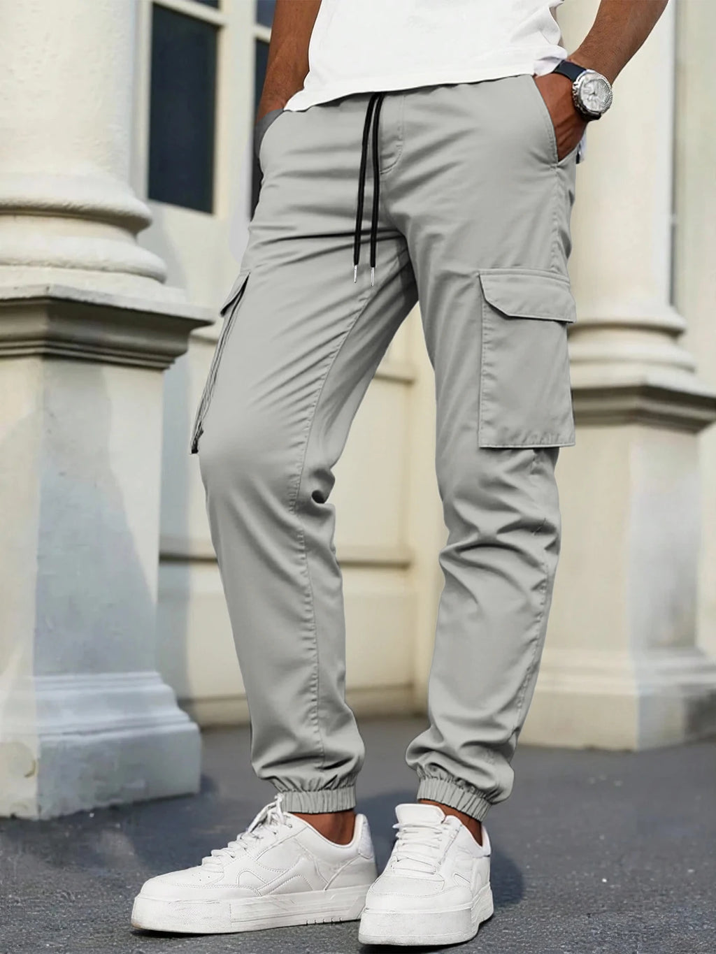 Men's High-Street Loose Straight Leg Workwear Trousers Sporty Casual Jacket Pants Streetwear Fashion Loose Fit Utility Pants