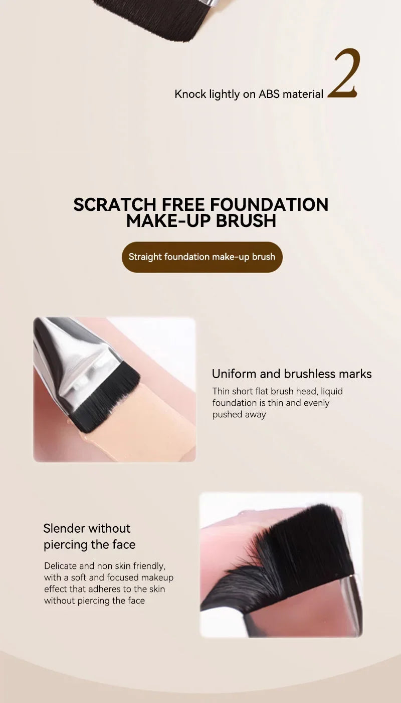 GECOMO two-headed one-word foundation brush, no foundation, no trace light mask brush, fast powder on makeup, beauty tools