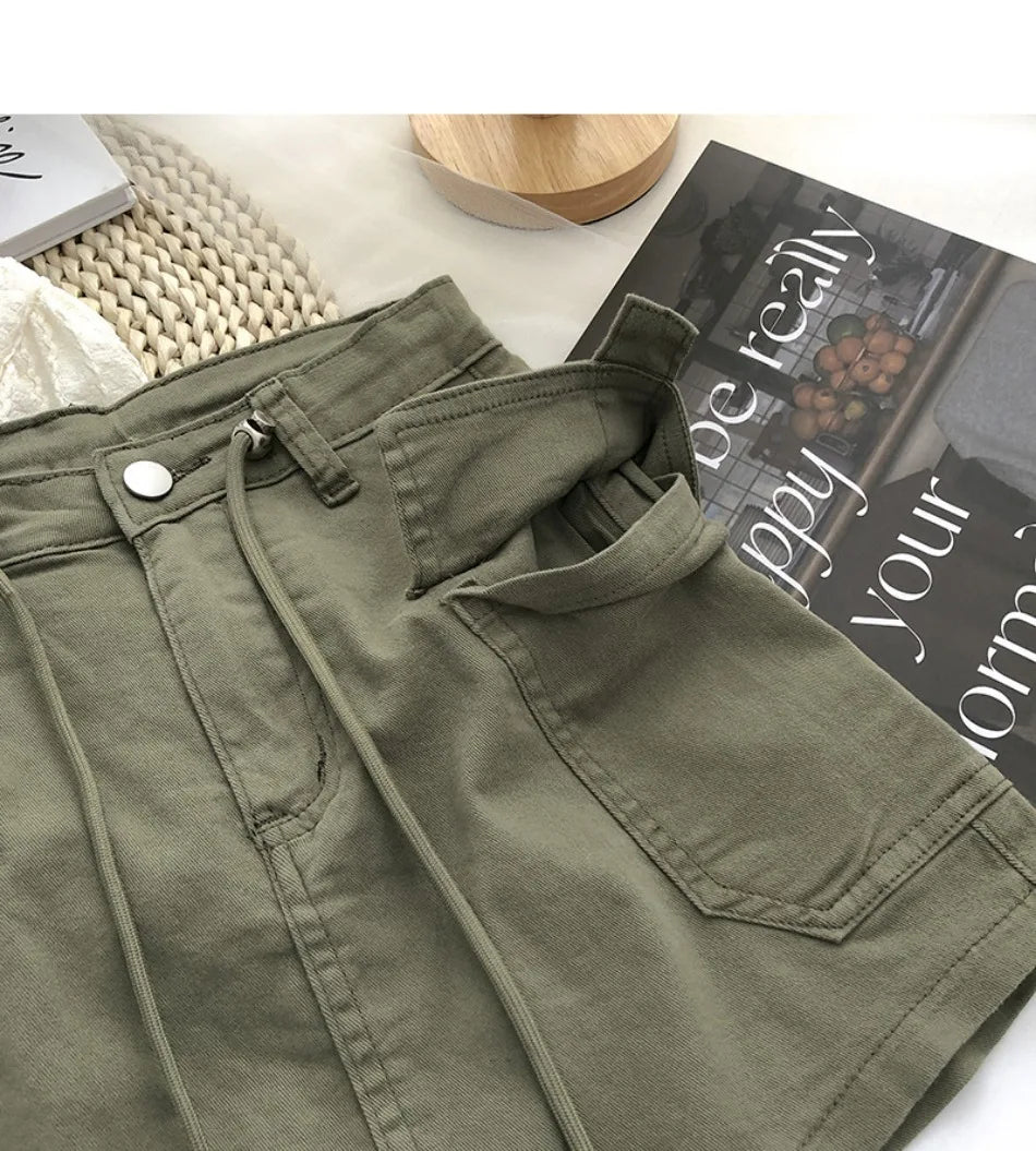 New in Women Summer Drawstring High Waist Denim Package Hip Half-body Skirt Korean Fashion Vintage Versatile Skirt Women Clothes