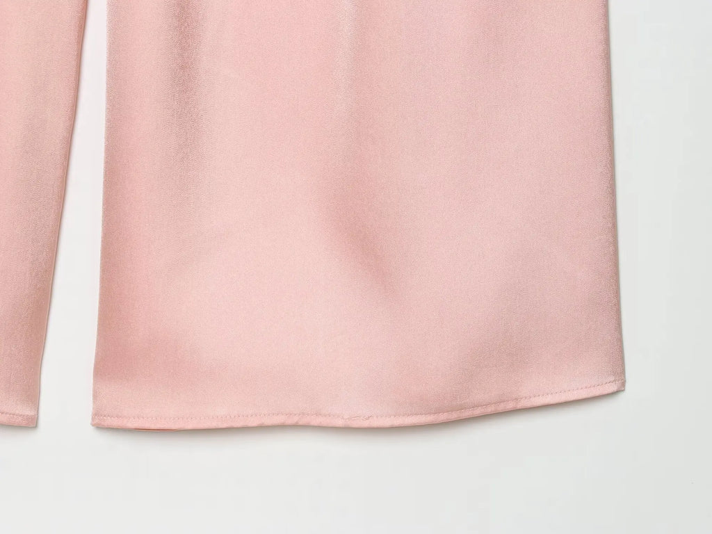 KONDALA Women's Wide Leg Pants - Casual Elastic Waist Trousers Pink