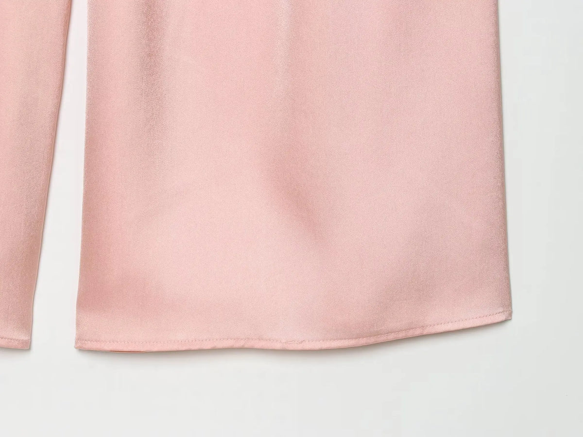 KONDALA Women's Wide Leg Pants - Casual Elastic Waist Trousers Pink