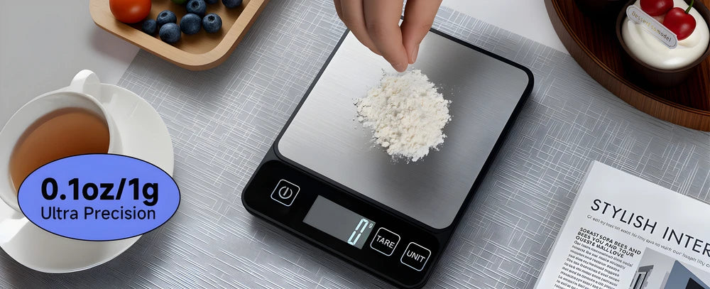 Báscula de cocina de 10 kg con pantalla digital LCD, báscula electrónica de mesa para hornear, báscula de peso en gramos para dieta personal saludable