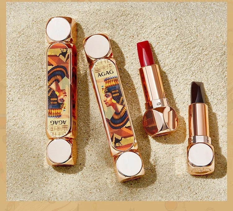 Agag Pharaoh Magic 3Dimensional Magic 6Color Lipstick Does Not Fade No Stain on Cup Cheap Double-Tube Double-Headed One 6-Color