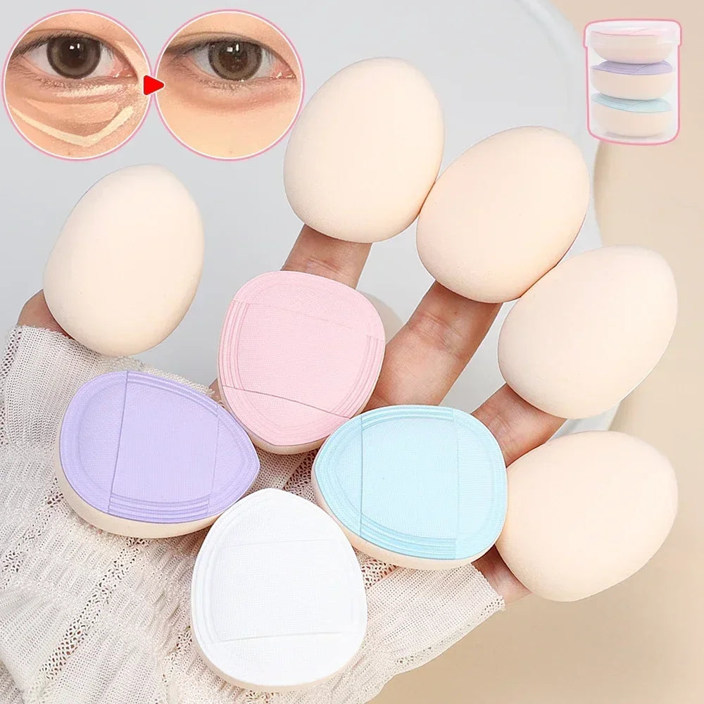 Wet Dry Use Mini Finger Powder Puff Random Color Facial Detail Air Cushion Concealer Blusher Makeup Cosmetics Puff Beauty Tools