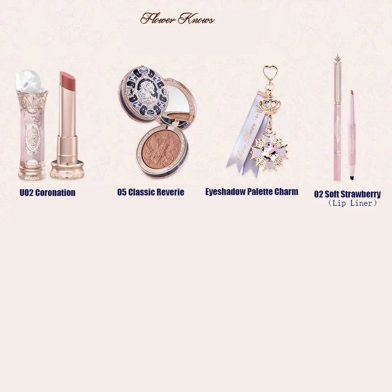 Flower Knows Strawberry Rococo Makeup Set - Eyeshadow, Blush, Lip Kit