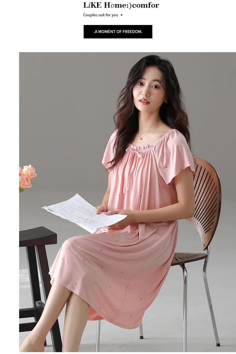 Summer Hot New Product Modal Fabric High-quality Fabric Nightgown Sleepwear That Can Be Worn As Women's Home Clothes
