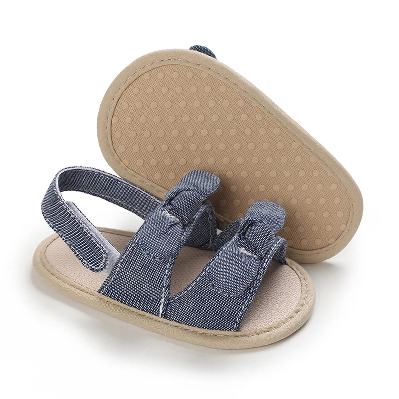 2025 New 0-18M Summer Newborn Baby Girls Boys Sandals Shoes Butterfly Flat With Heel Soft Bottom Anti Slip Shoes