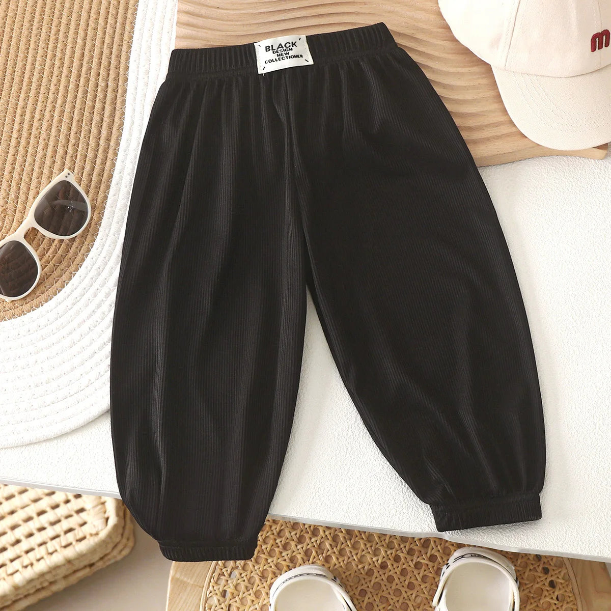 Children's mosquito-proof pants summer baby ice silk bloomers thin sweatpants boys and girls casual nine-point pants