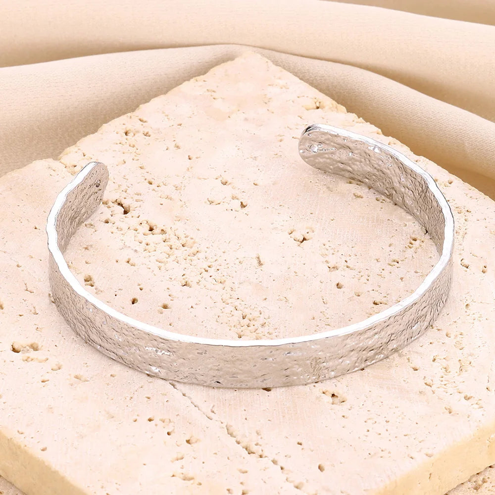 Stainless Steel Wide Bangles For Women'S Luxury Gold Color Chunky Flower Cuff Bangle Bracelet Femme Vintage Wedding Jewelry Gifts