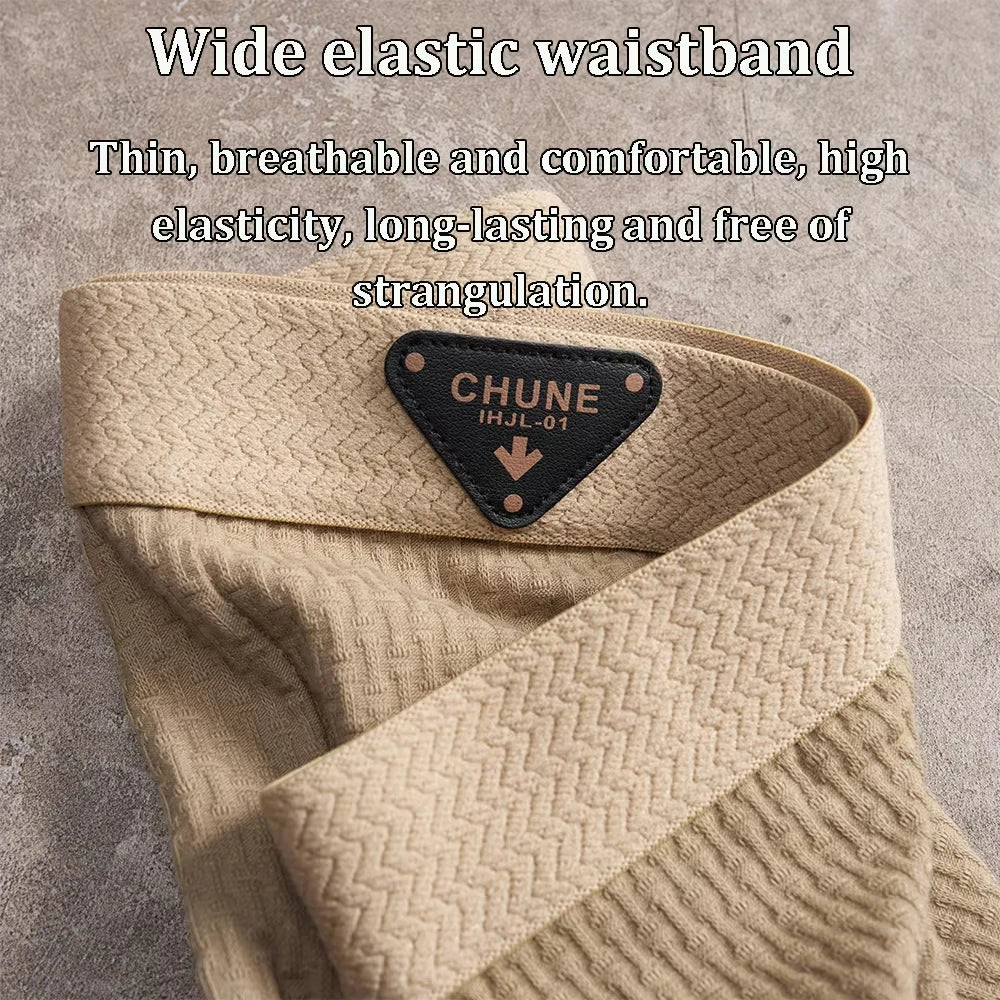 3Pcs/Pack Underwear Solid Knit Striped Men'S Panties Super Soft Hygroscopic Breathable Boxers High Elastic Waist Underpants