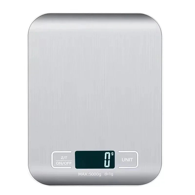 Báscula digital de cocina con pantalla LED de 5 kg/1 g, de acero inoxidable, electrónica, para alimentos, joyas, aperitivos, repostería, herramientas para el hogar
