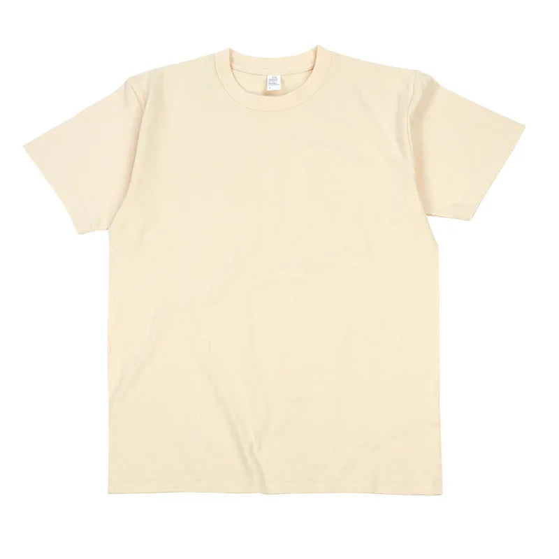 Men's Heavyweight Cotton T-Shirt - Loose Fit Crew Neck Short Sleeve