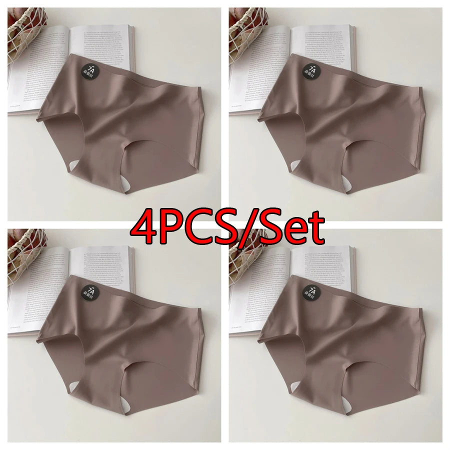 Premium Silk Seamless Panties For Women Set Of 4 Soft Lightweight Underwear M XL Breathable Comfort