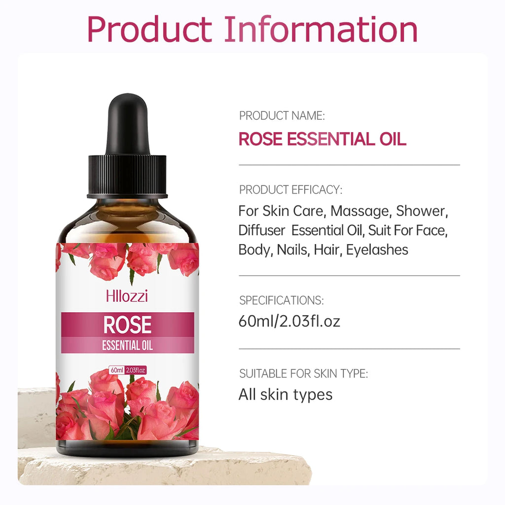100Ml/60Ml/30Ml Rose Essential Oil Skin Care Fragrance Aromatherapy Essential Oil Perfume Massage Moisturizing Oil