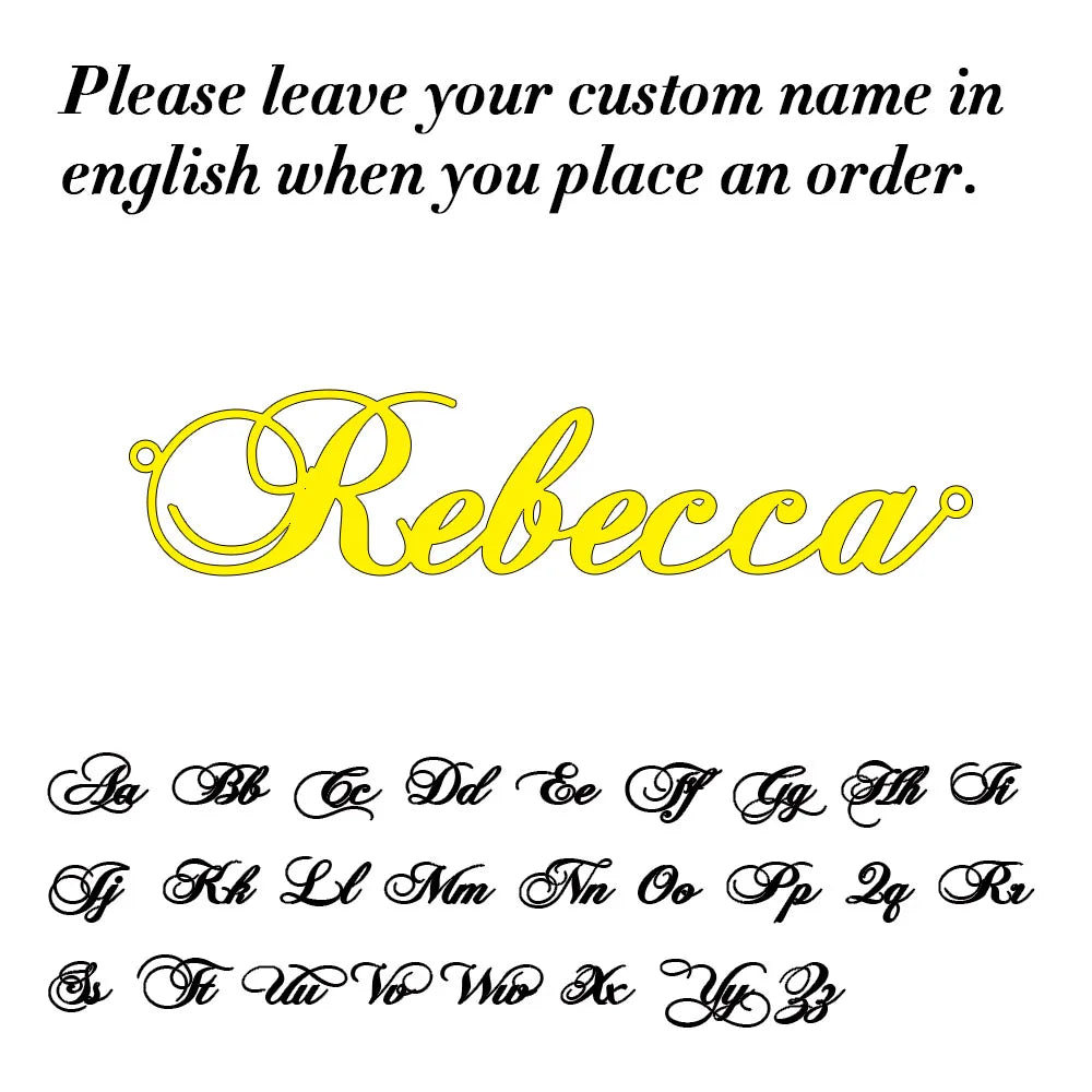 Collar con nombre personalizado para mujer, colgante de letras cursivas personalizadas, joyería de acero inoxidable, regalo para ella