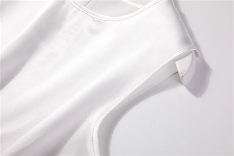 Elegant Fashion Satin Tank Tops Office Lady Blouse Shirts plus  Summer Slim Sleeveless Vest Women Simple O-neck Tops y2k clothes