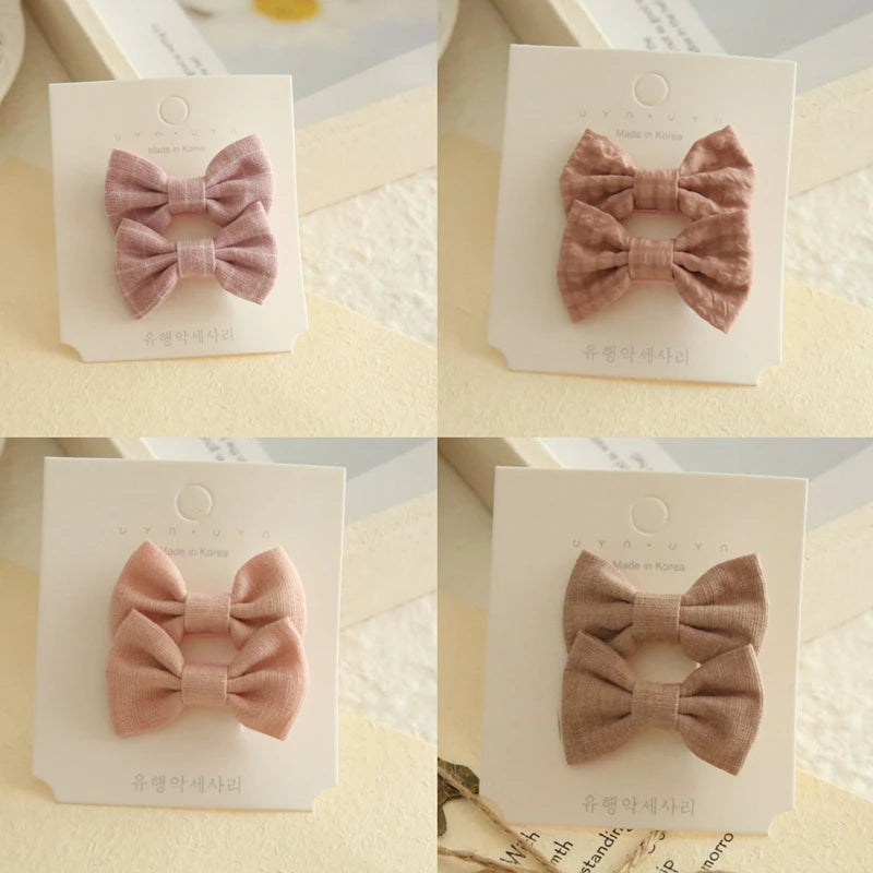 Children's Hair Clips, Handmade Headwear, Baby Hair Accessories, Full coverage fabric hair Clip Bows for Girls