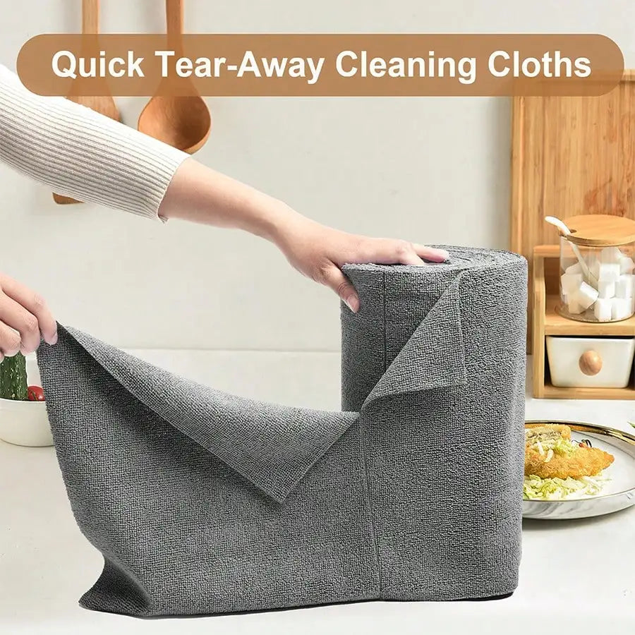 1 Roll(20/50 Sheets)Reusable Microfiber Towel Roll, Hand Tear Cleaning Towels, Washable Ultra-Fine Fiber For Car Soft Cleaning Cloth, Multipurpose Absorbent Cleaning Wipes, Dish Towel, Kitchen Rag, Lazy Rag, Cleaning Supplies