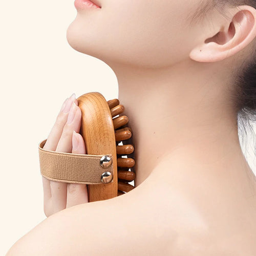 Body Anti Cellulite Brush With Soothing Wooden Massage And Air Cushion Spa Tool For Home Spa Enthusiasts