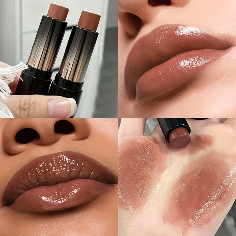 Red Brown Moisturizing Lipstick - Waterproof Long-Lasting Lip Gloss
