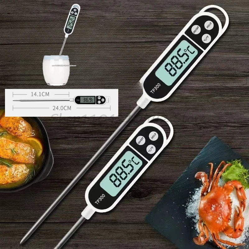 Termómetro de cocina digital para medir la temperatura de la carne, termómetro electrónico de alimentos con pantalla LCD