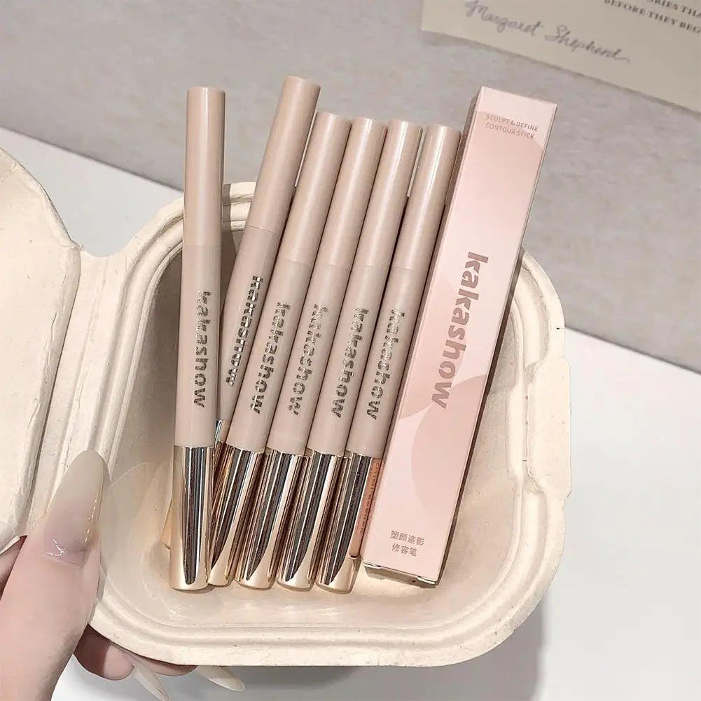 2in1 Contouring Pen With Brush Facial Contour Stick Makeup, Neutral Bronzer Makeup Sticks, 3D Contouring Stick For Face Body