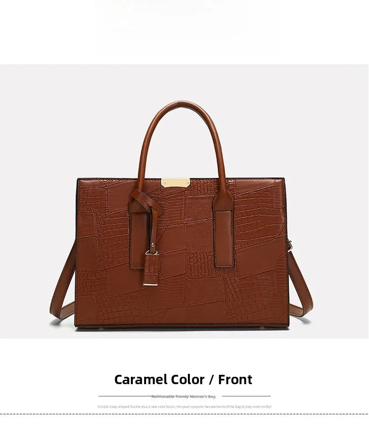 Trendy Lizard Pattern Mother-Daughter Handbag Summer 2025 Vintage Style Women's Tote Shoulder Bag Crossbody Bag Large Size