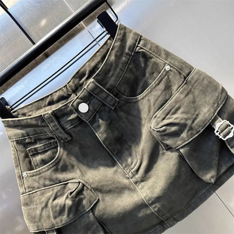 High Waisted Casual Washed Short Skirt for Women in the Spring and Summer of 2026 Stylish and Slimming Workwear Skirt