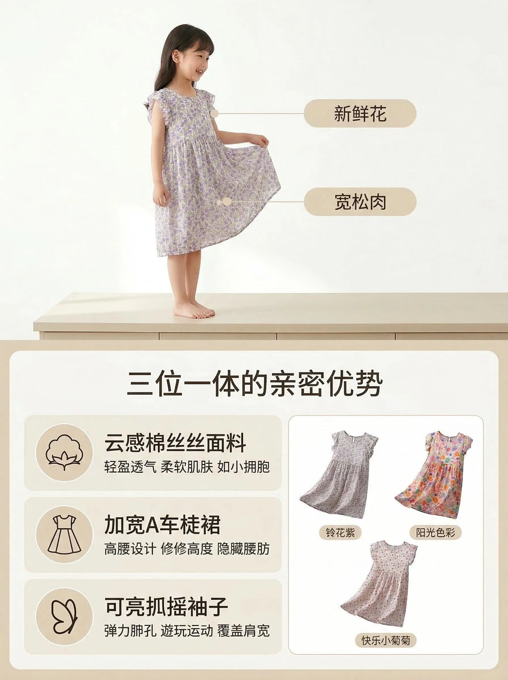 Girl Dress Floral Summer Kids Clothes Girls Children Flower Dresses Flying Sleeve Princess Party Outfit Children's Clothing
